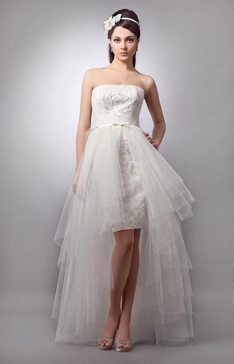 Короткое свадебное платье