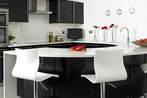 Кухня в черно-белом стиле