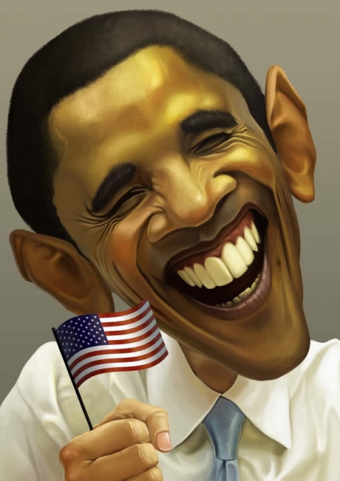 Барак Обама, карикатура