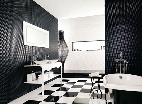 Ванная в черно-белом стиле