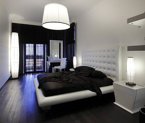 Спальня в черно-белом стиле